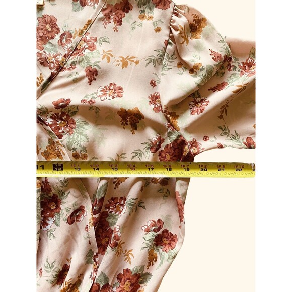 ULTRA FLIRT Women’s Juniors’ Blouse Floral Elastic-Hem Pink Semi Sheer Size XL - Picture 9 of 10